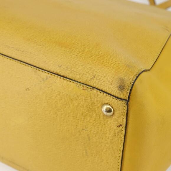 Fendi Gold FF Leather Mini Baguette Bag Fendi | TLC US FENDI Hand Bag Leather Yellow Gold Auth 144480